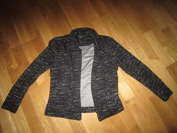 belle veste marine piqueté blanc new look nickel 36