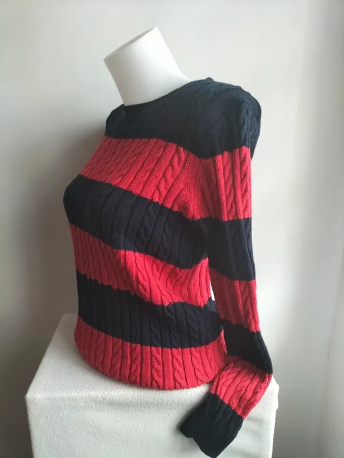 Pull Femmes Maille Torsadés 100% Coton - Tommy Hilfiger - Taille M - photo numéro 4