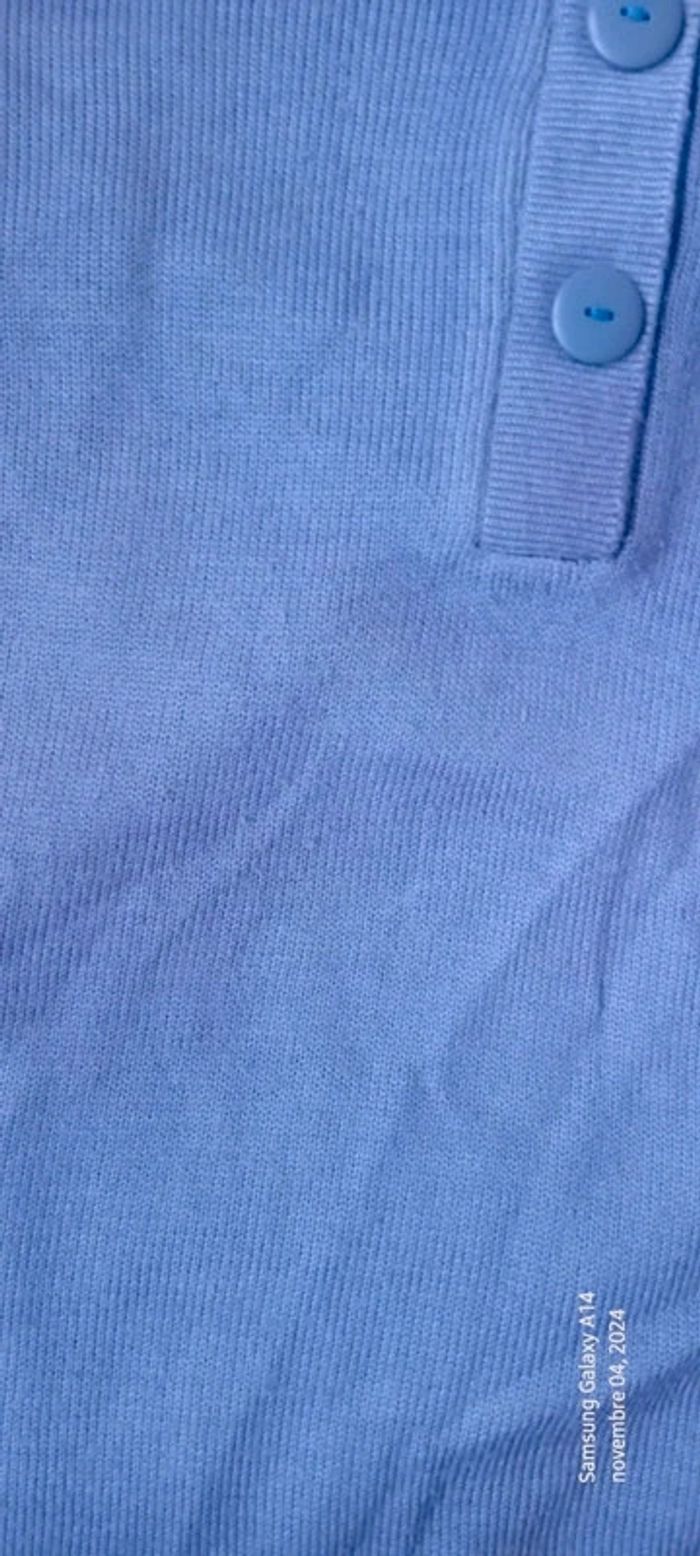 Pull col en V faux boutonnage manches 3/4 lavande 42 classic woman - photo numéro 16