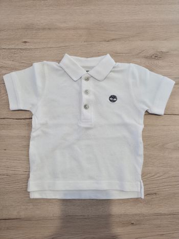 Polo blanc manches courtes, Timberland, 18 mois.