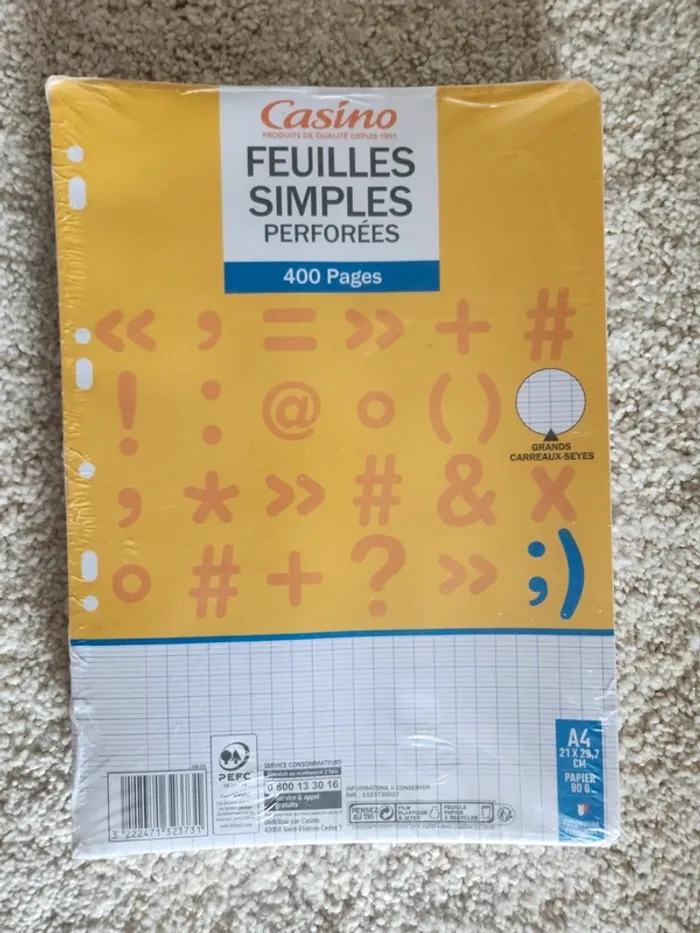 Paquet 400 feuilles simple