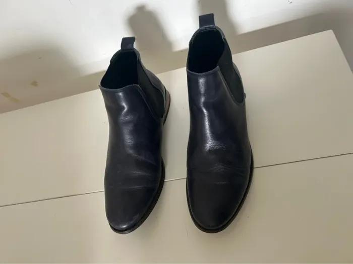 San Marina, bottines chaussures bleu marine en cuir femme, pointure 36 - photo numéro 3