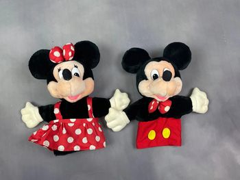 Lot de 2 Marionnettes Peluches Vintage 80s Mickey & Minnie Walt Disney
