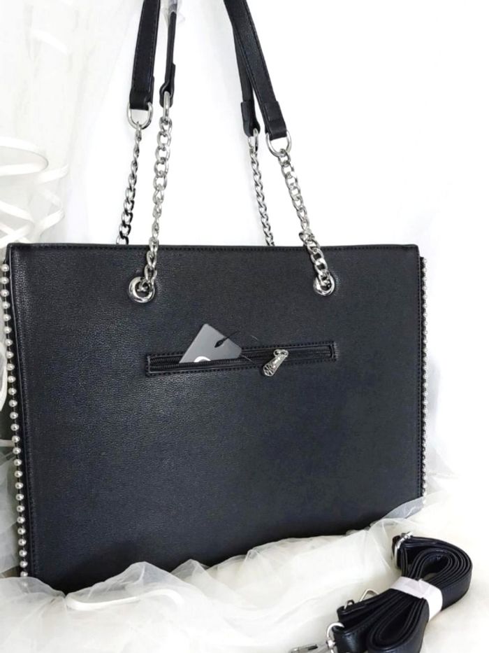 Cabas chaînes perles noir - photo numéro 2