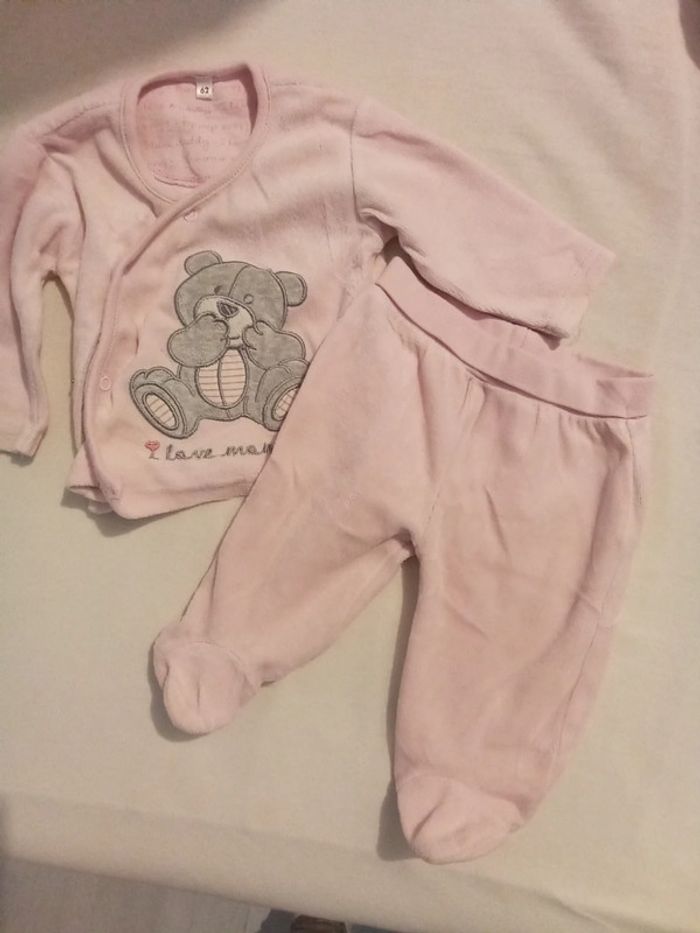 Pyjama 2 pièces avec Bonnet bébé fille - photo numéro 2