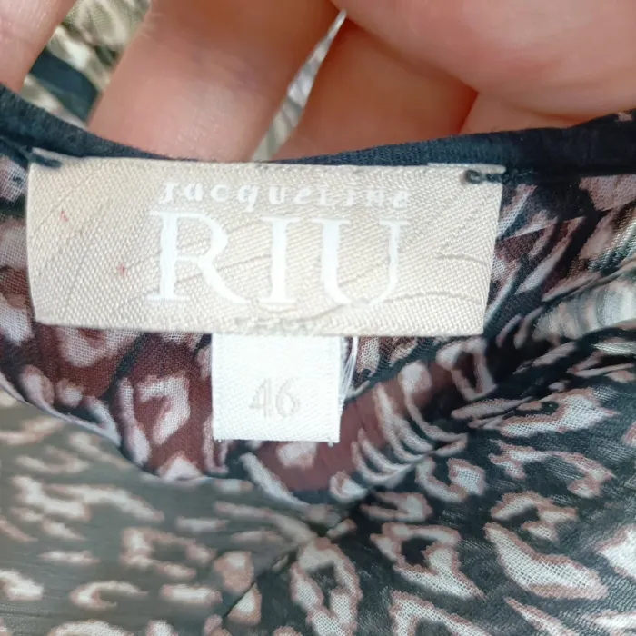 Blouse manches longues Leopard transparente - Jacqueline Riu T46 Ouverte goutte au dos A1534 - photo numéro 11