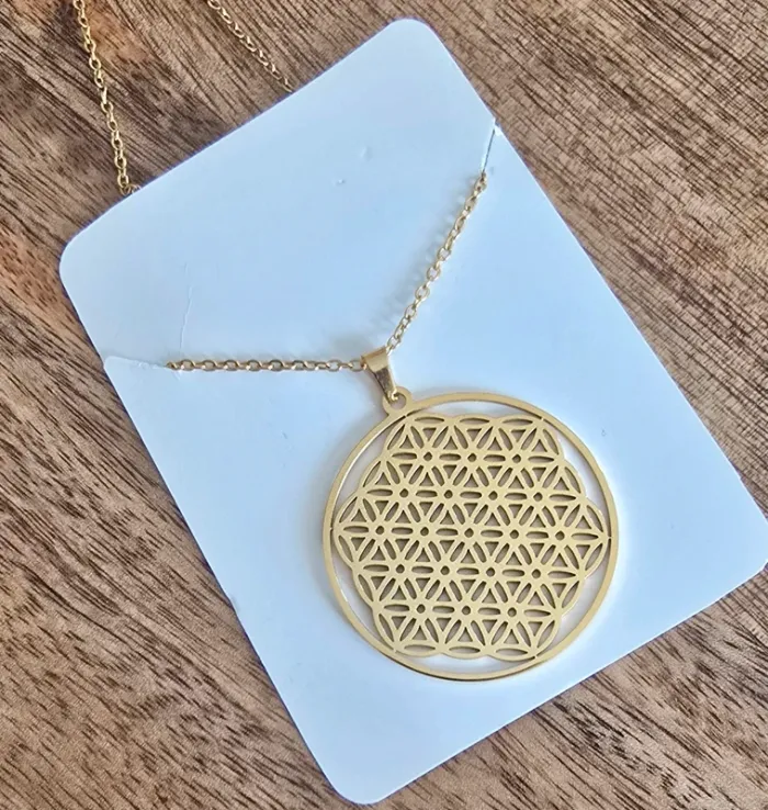 Collier fleur de vie acier - photo numéro 4