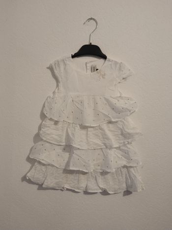 robe blanche froufrou jean bourget fille 3 ans