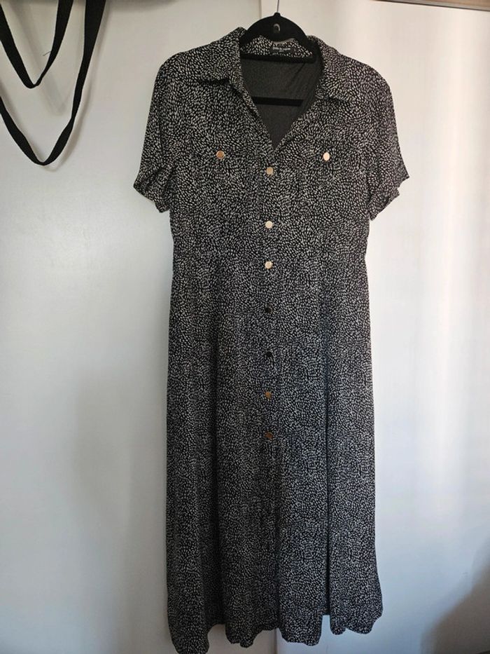 Robe chemise longue imprimé moucheté Drôle de Copine - photo numéro 2