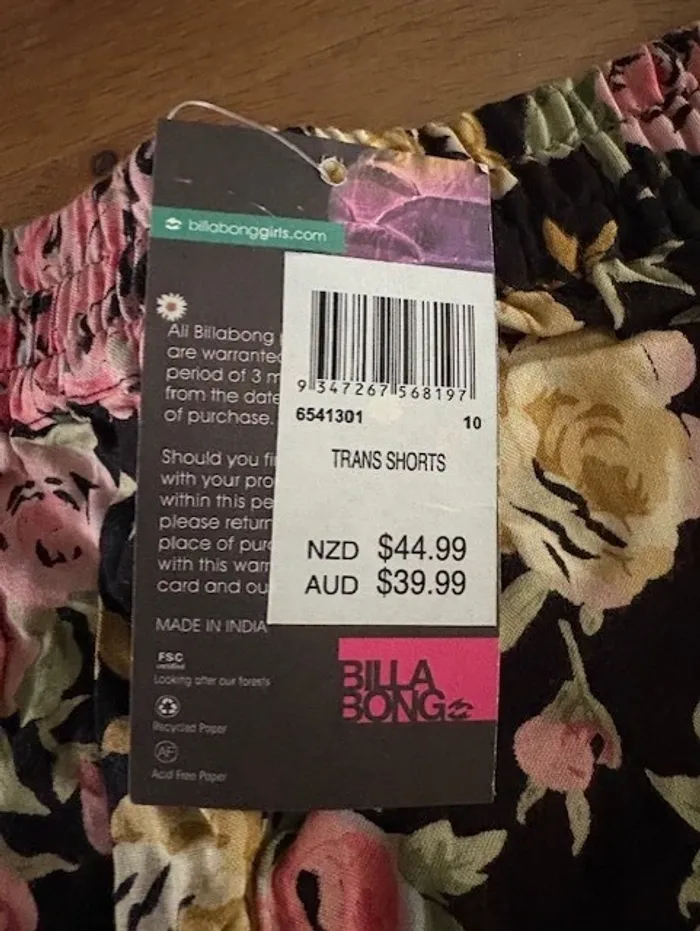 short femme billabong imprimé fleurs - photo numéro 4