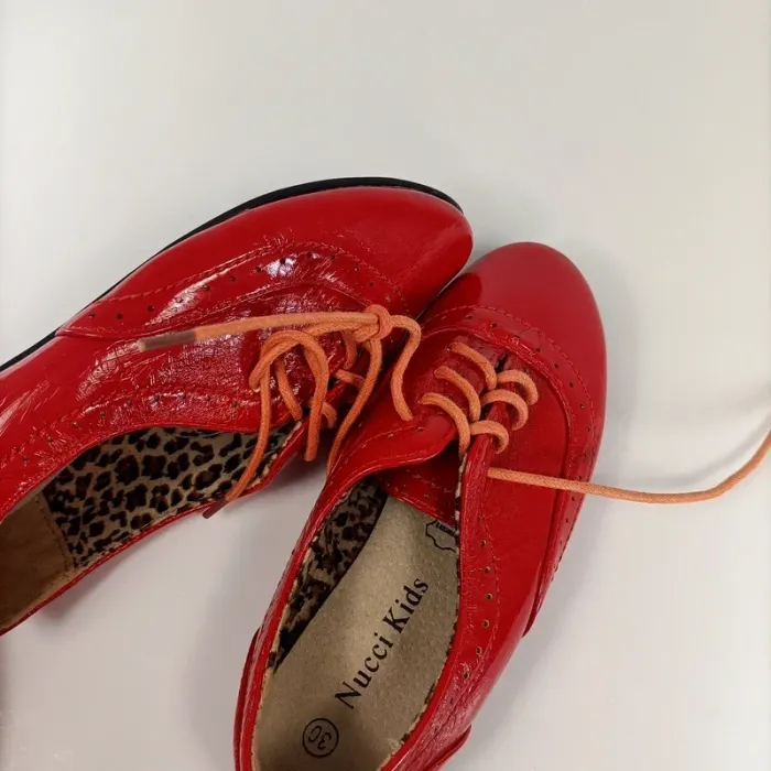 Chaussures richelieu rouges vernies enfant Nucci Kids taille 30 lacets mode C102 - photo numéro 2