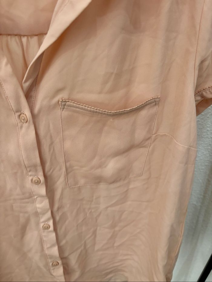 Chemisier manches courtes orange pastel Camaïeu - Taille 42 - photo numéro 3