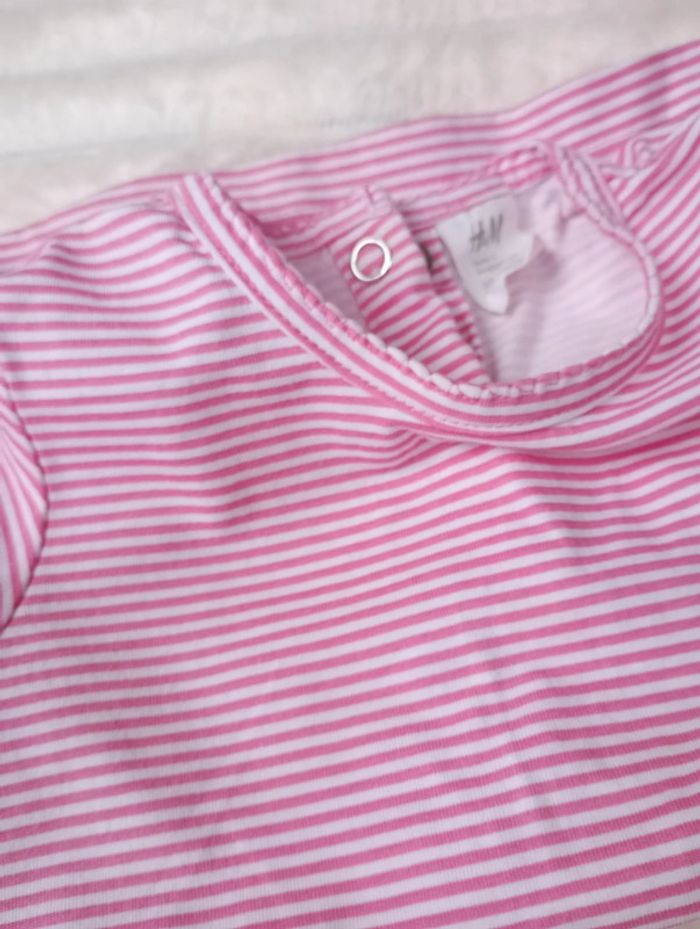T-shirt 80 cm rose et blanc - photo numéro 4