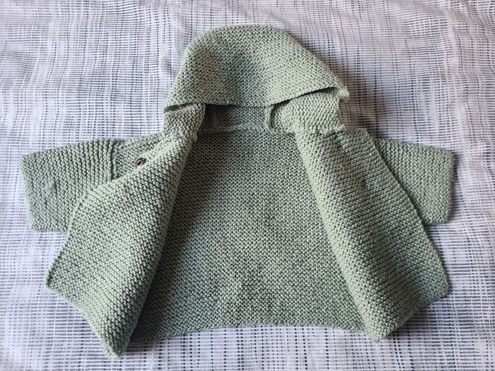 Gilet manteau bébé en maille laine fait main 3-6 mois - photo numéro 4