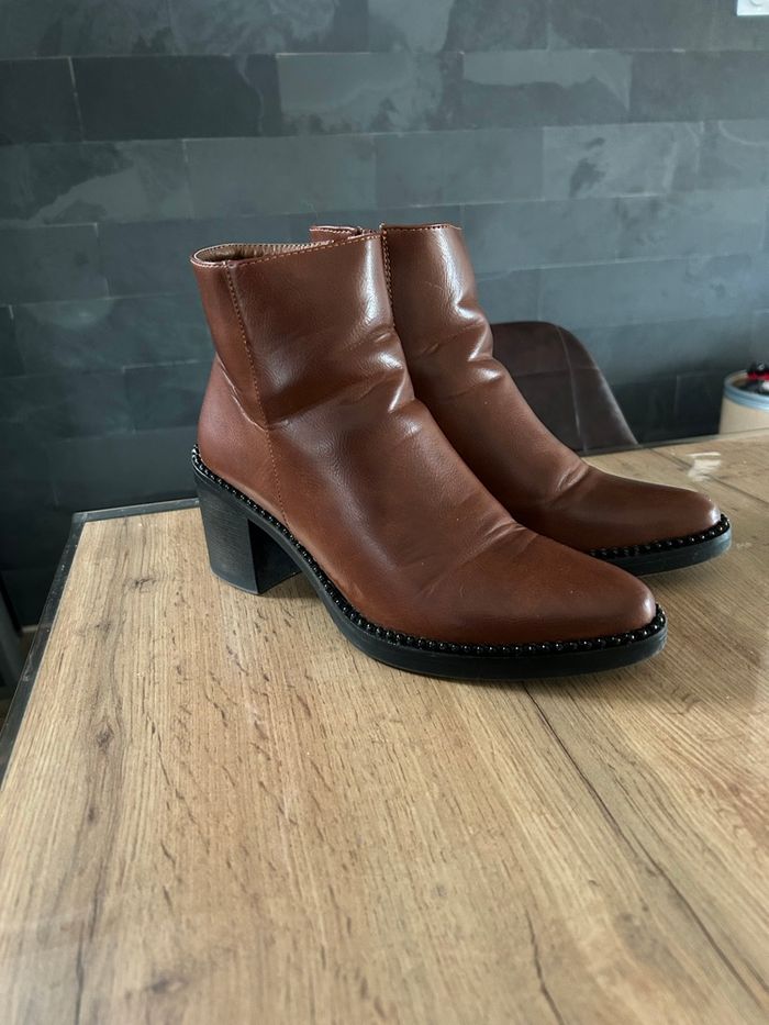 Bottines à talon marron - pointure 40 - photo numéro 3