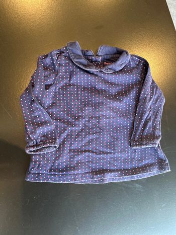 Teeshirt bleu marine pois