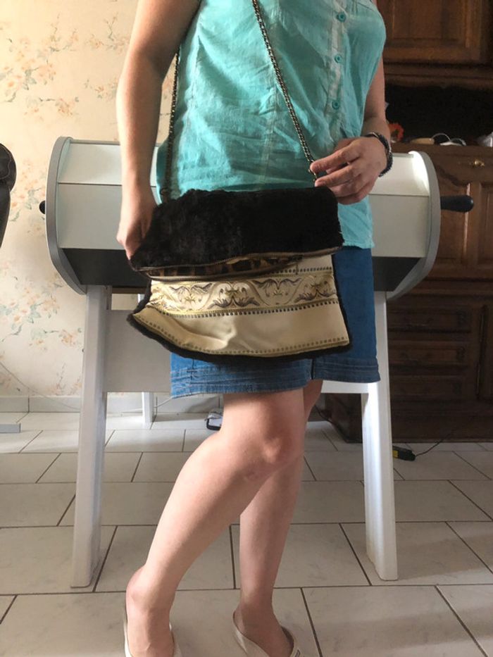 Sac à main bi-matière
