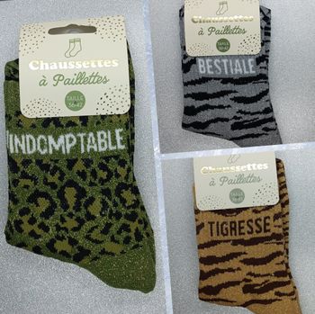 Chausssettes à paillettes message