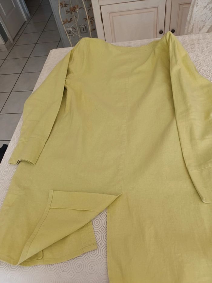 Veste longue T 38/40 vert anis - photo numéro 8