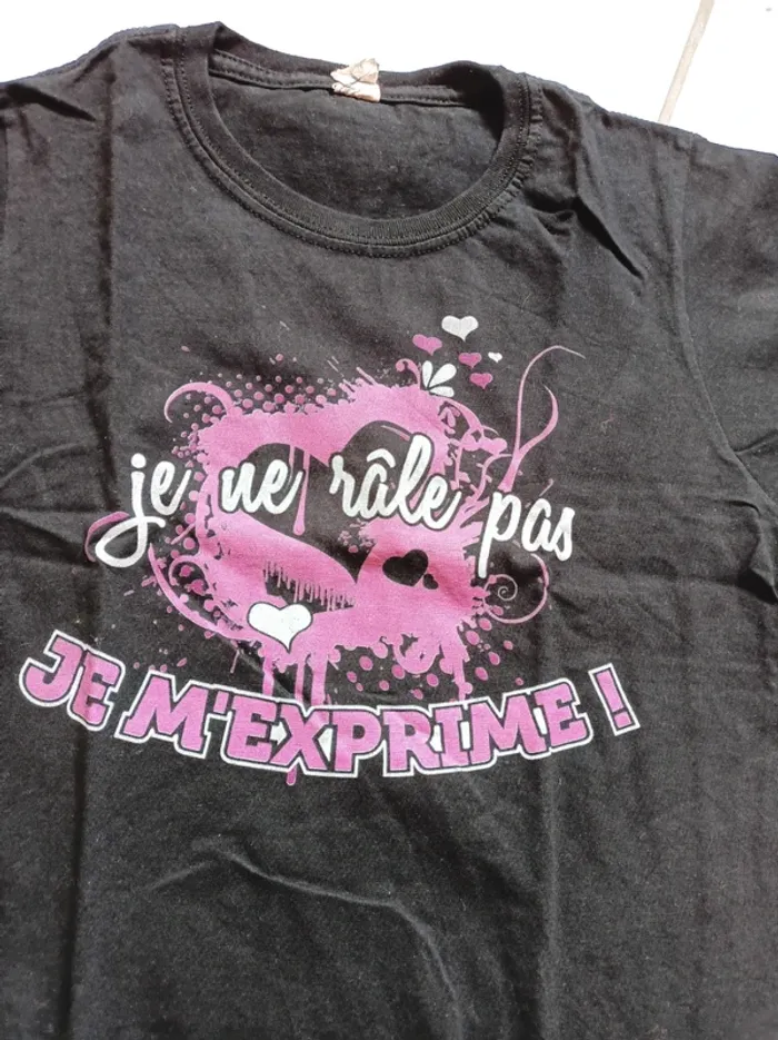 T-shirt femme noir Je ne râle pas je m'exprime ! - photo numéro 9