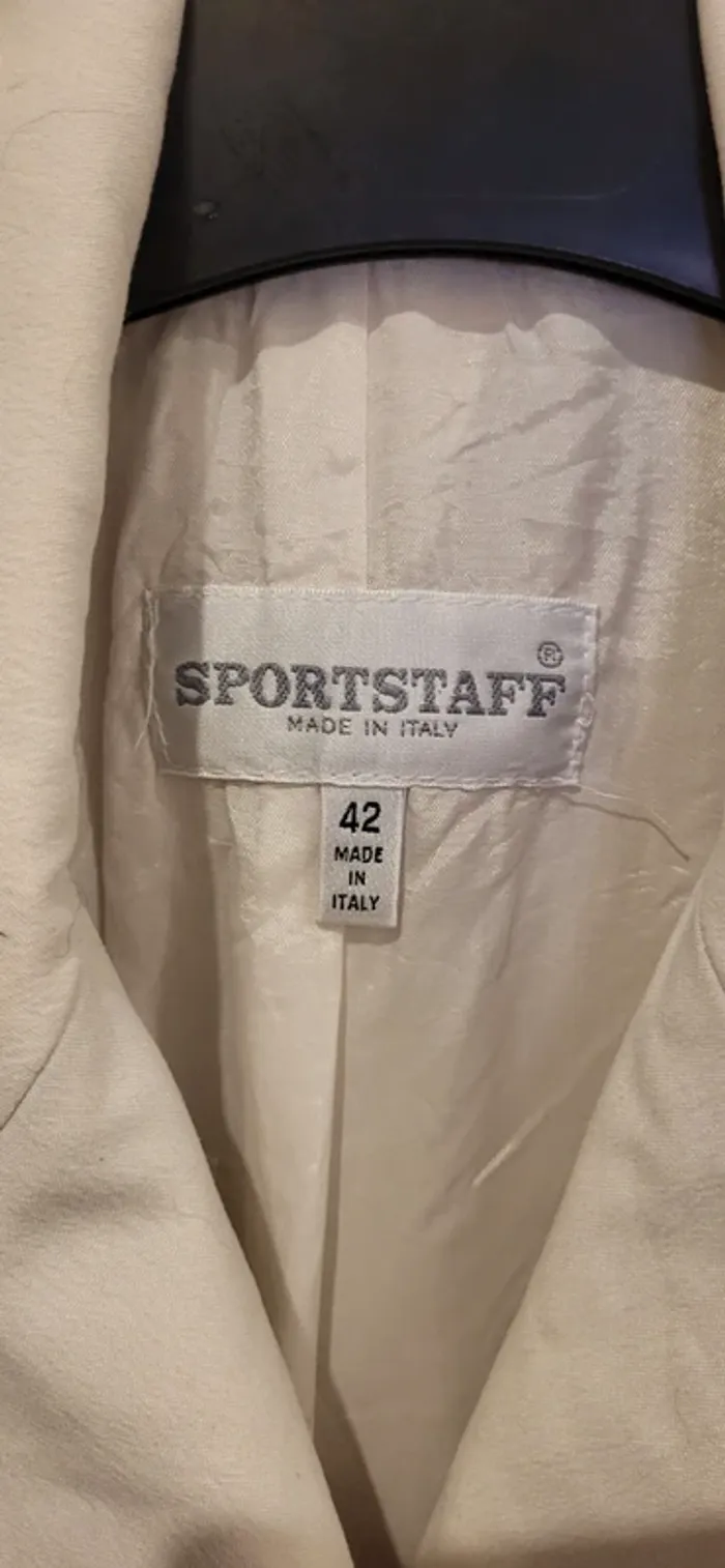Veste blazer blanc femme SportStaff T42 élégante chic vintage Très bon état - photo numéro 6