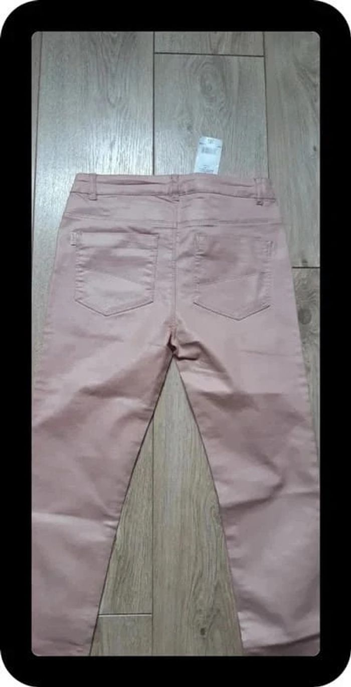 Pantalon skinny tape à l'oeil rose pailleté 14 ans neuf avec étiquette - photo numéro 4