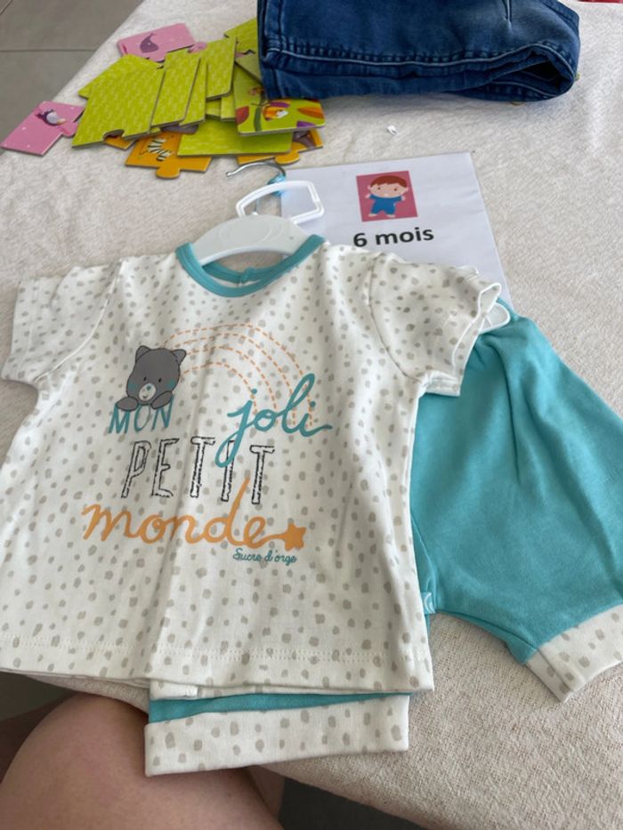 Ensemble été sucre d’orge 6 mois neuf