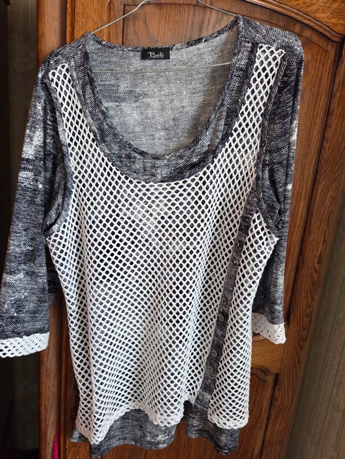 Blouse noir blanc