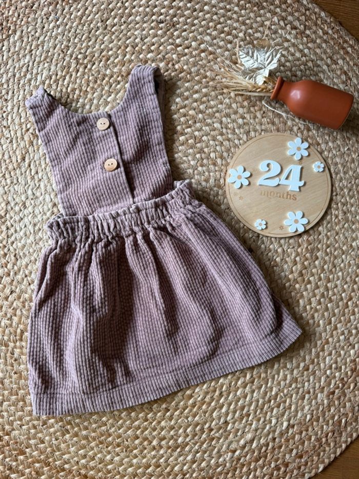 Robe salopette velours - taille 24 mois