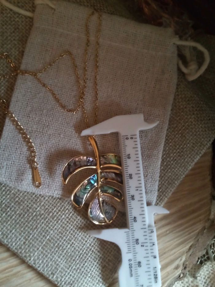 Collier bohème abalone feuille d'ormeaux - photo numéro 3