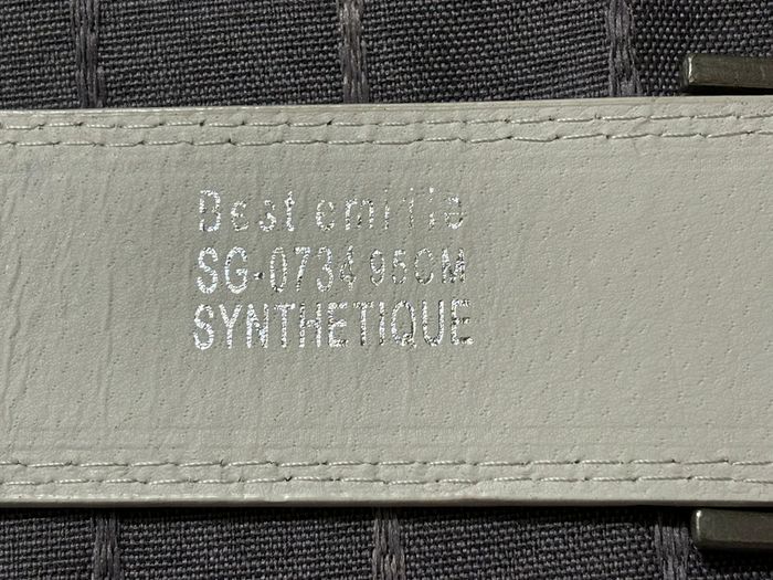 Ceinture blanche avec boucle rectangulaire en métal argentée/chromée 95 cm neuve - photo numéro 6