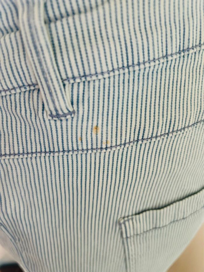 🩵Salopette longue rayée vintage 2000 Y2K white blue striped overalls🩵 - photo numéro 18