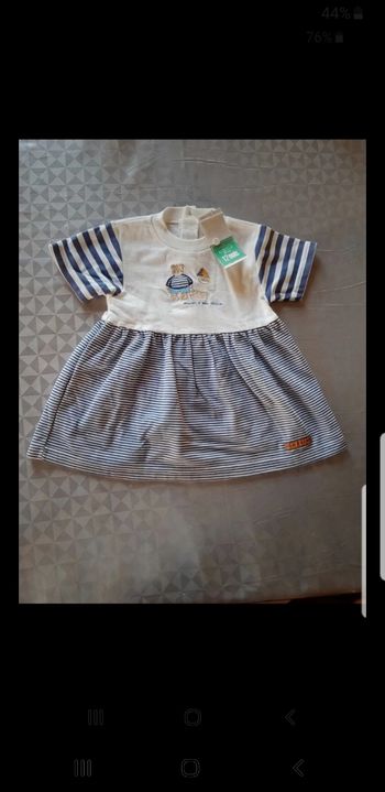 Robe rayée marin d'eau douce 12 mois été
Manches courtes