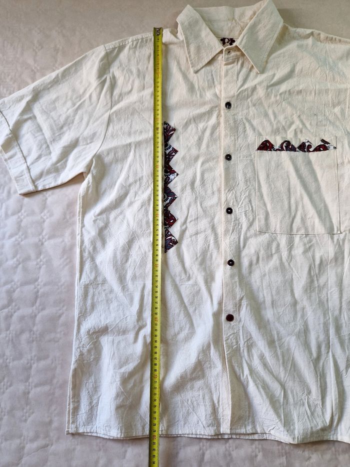 Chemise manches courtes  / chemisette  , homme  , vintage  , de la marque Metza , Mexico  , vêtement artisanal bio - photo numéro 3
