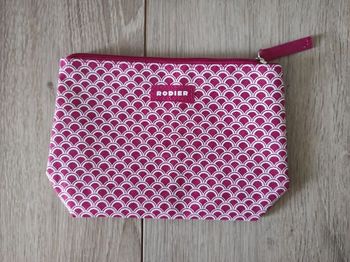Trousse à maquillage Rodier rose et blanche