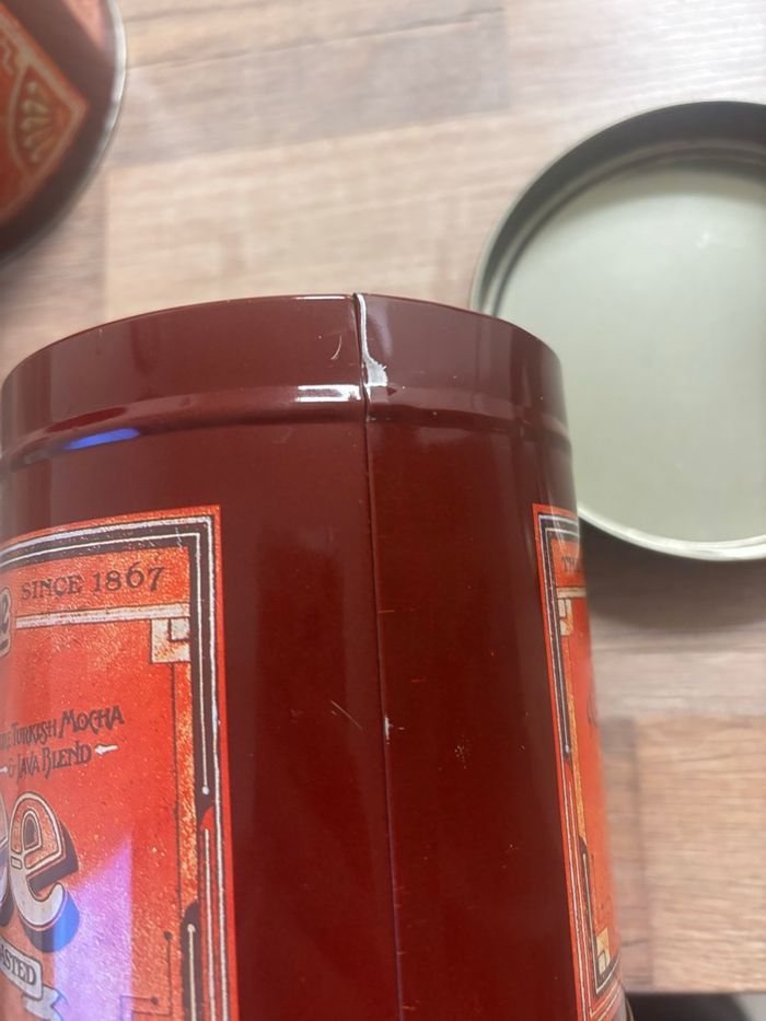 Lot de 3 boîtes en métal style vintage café thé sucre - photo numéro 5