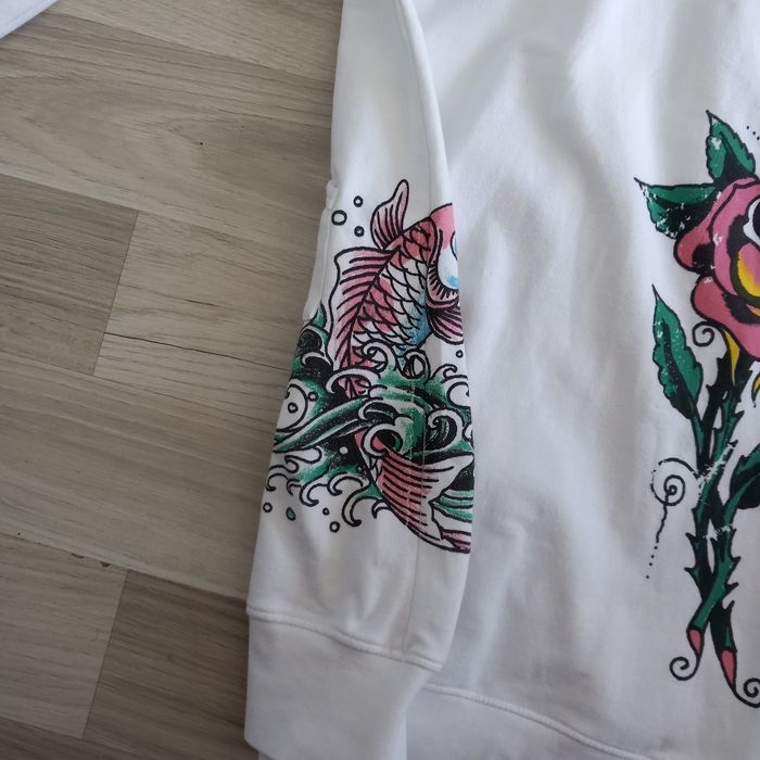 Veste à capuche femme blanc imprimé Ed Hardy taille M - photo numéro 10