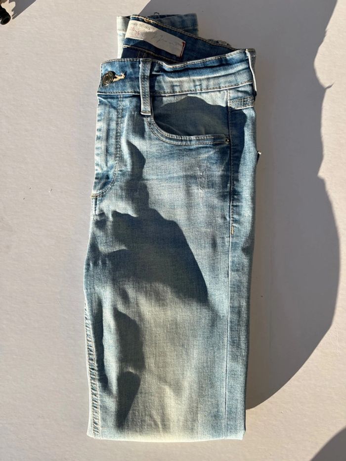 Jean skinny bleu clair nuancé - photo numéro 6