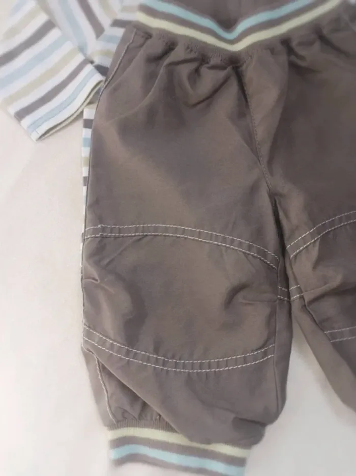 Ensemble tee-shirt manches longues et jogging garçon 6 mois - photo numéro 3