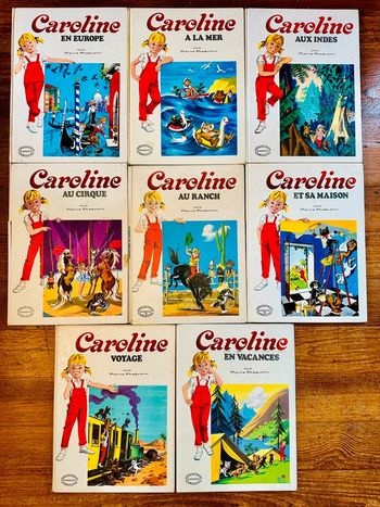 Lot de 8 livres anciens bd Caroline Grands albums Hachette Pierre Probst blancs