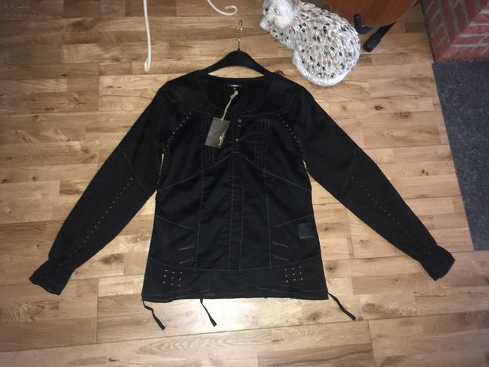 belle chemise noire coutures beiges &compagnie neuve 38 - photo numéro 3