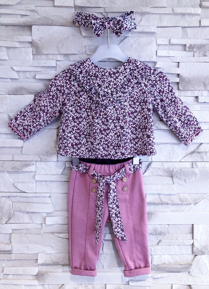 SERGENT MAJOR - ENSEMBLE 4P BÉBÉ FILLE MOTIF FLEURS, VOLANT & BRODERIES 6M - photo numéro 3