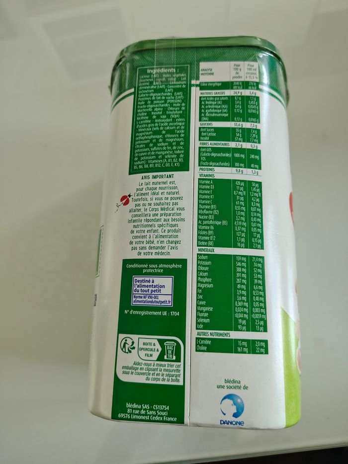 Lait 1er âge - photo numéro 3