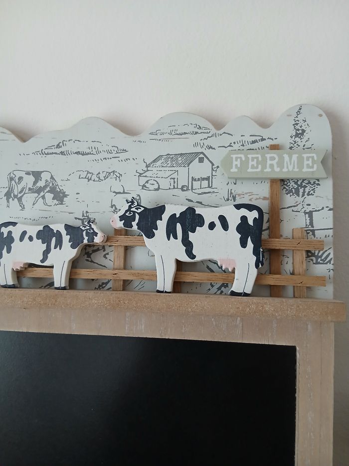Neuf: Tableau noir en bois thème "La ferme" - photo numéro 4