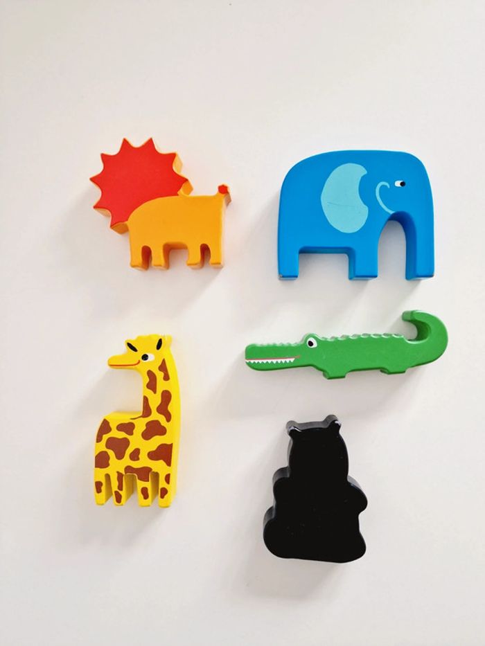 Lot 5 figurines d'animaux en bois - photo numéro 2