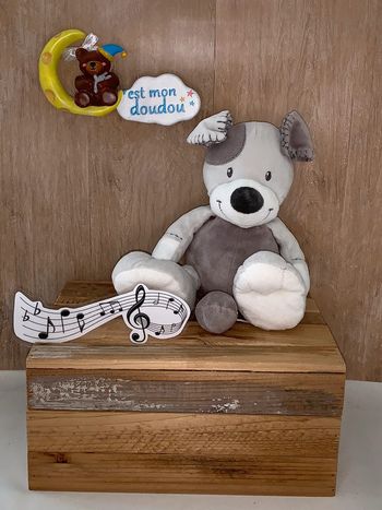 Doudou musical 🎶 chien gris kiabi