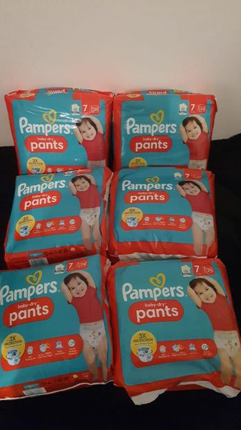 Six pack de couche Pampers taille 7 culottes