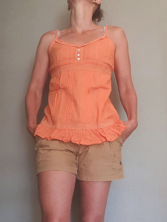 Short sympa avec nœud taille 36 couleur camel - photo numéro 2