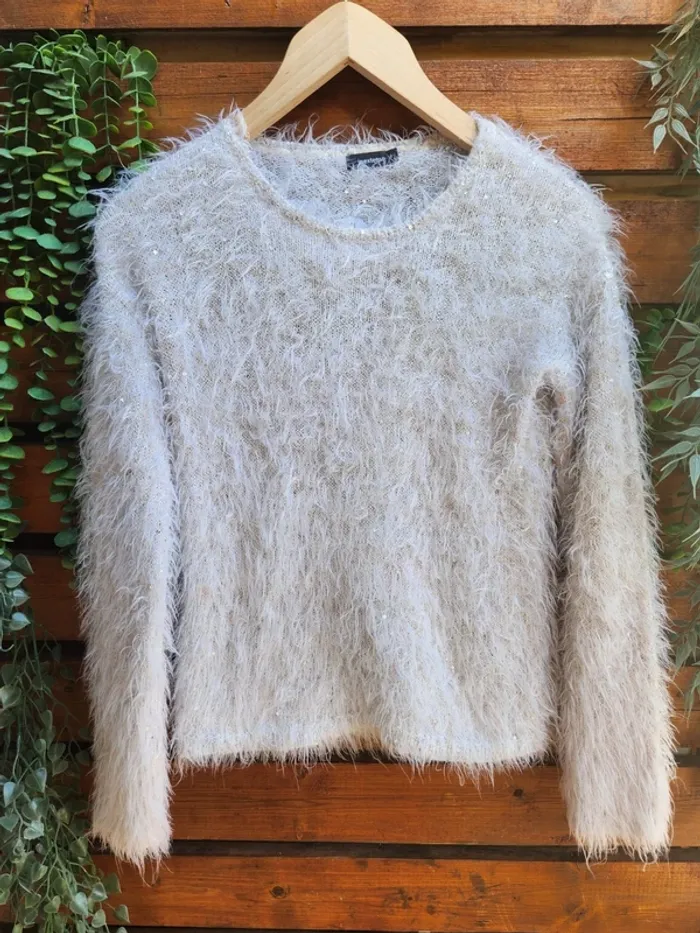 Pull fille In Extenso 14 ans Effet duveteux & sequins