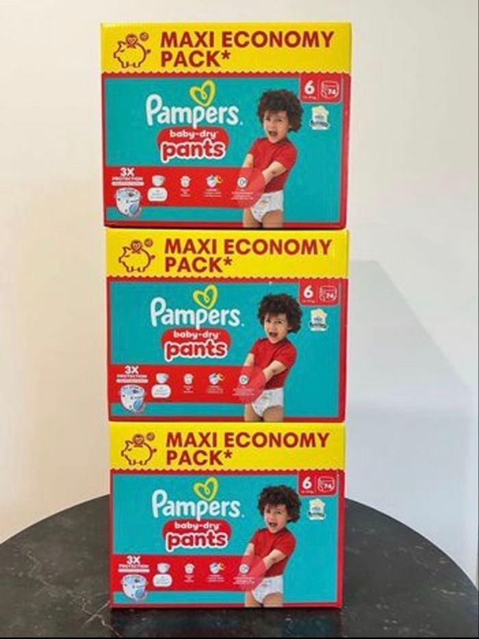 3 cartons Pampers taille 6